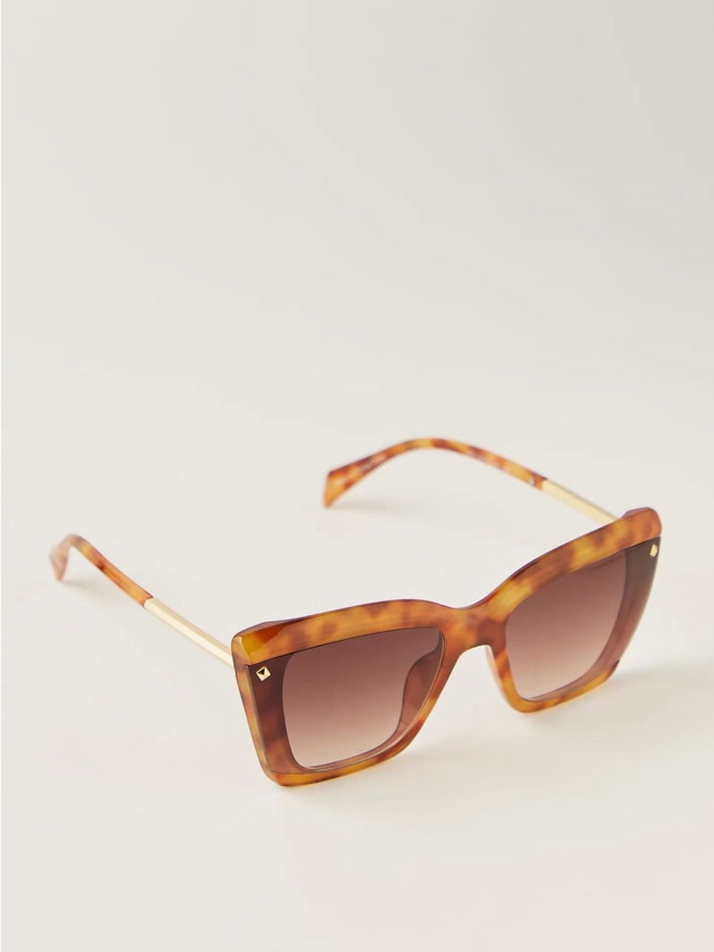 Free People Milano Oversized Cat-Eye Tortoiseshell Sunglasses Brown Lenses - Picture 4 of 5